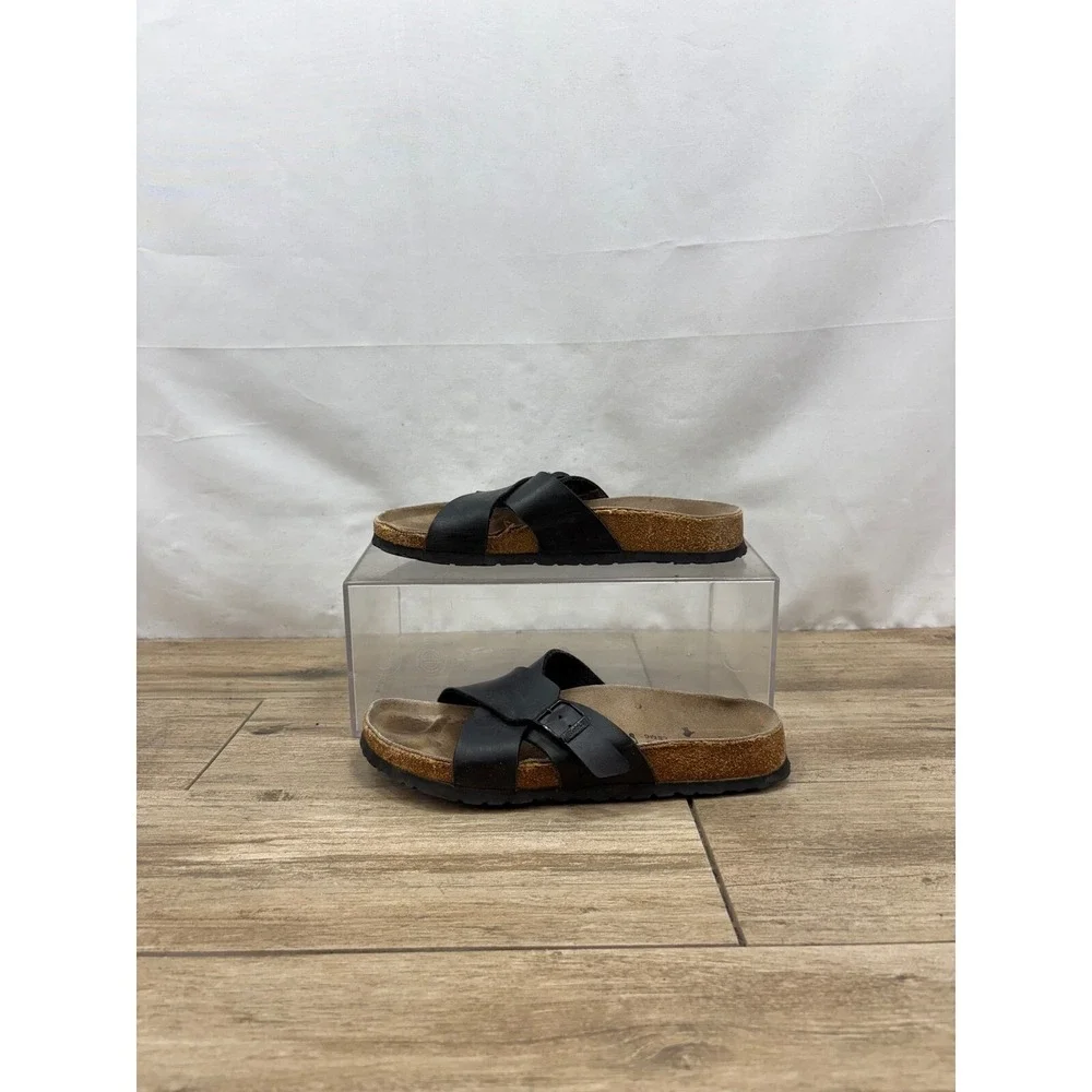 Birkenstock Barbados Black Criss‎ Cross Slides Sandals EU 39 US 8